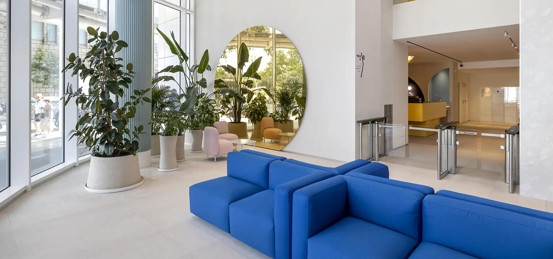 Blue Building Lobby