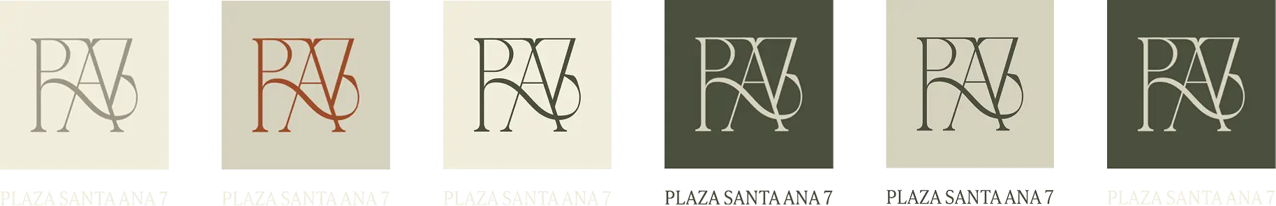 Aplicaciones logotipos Plaza Santa Ana